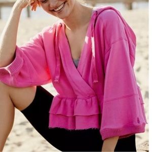 FREE PEOPLE MOVEMENT RUFFLE FRENCH TERRY HOODIE
